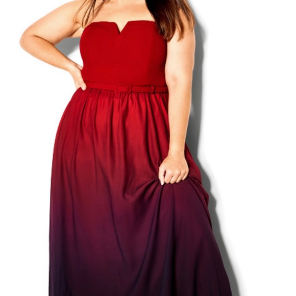 Ombré Lust Maxi Dress - Ruby - Size XXL/24 - Picture 4 of 14